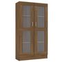 Voir la diapositive 2 : VIDAXL Armoire a vitrine Chene brun 82,5x30,5x150 cm Bois d'ingenierie
