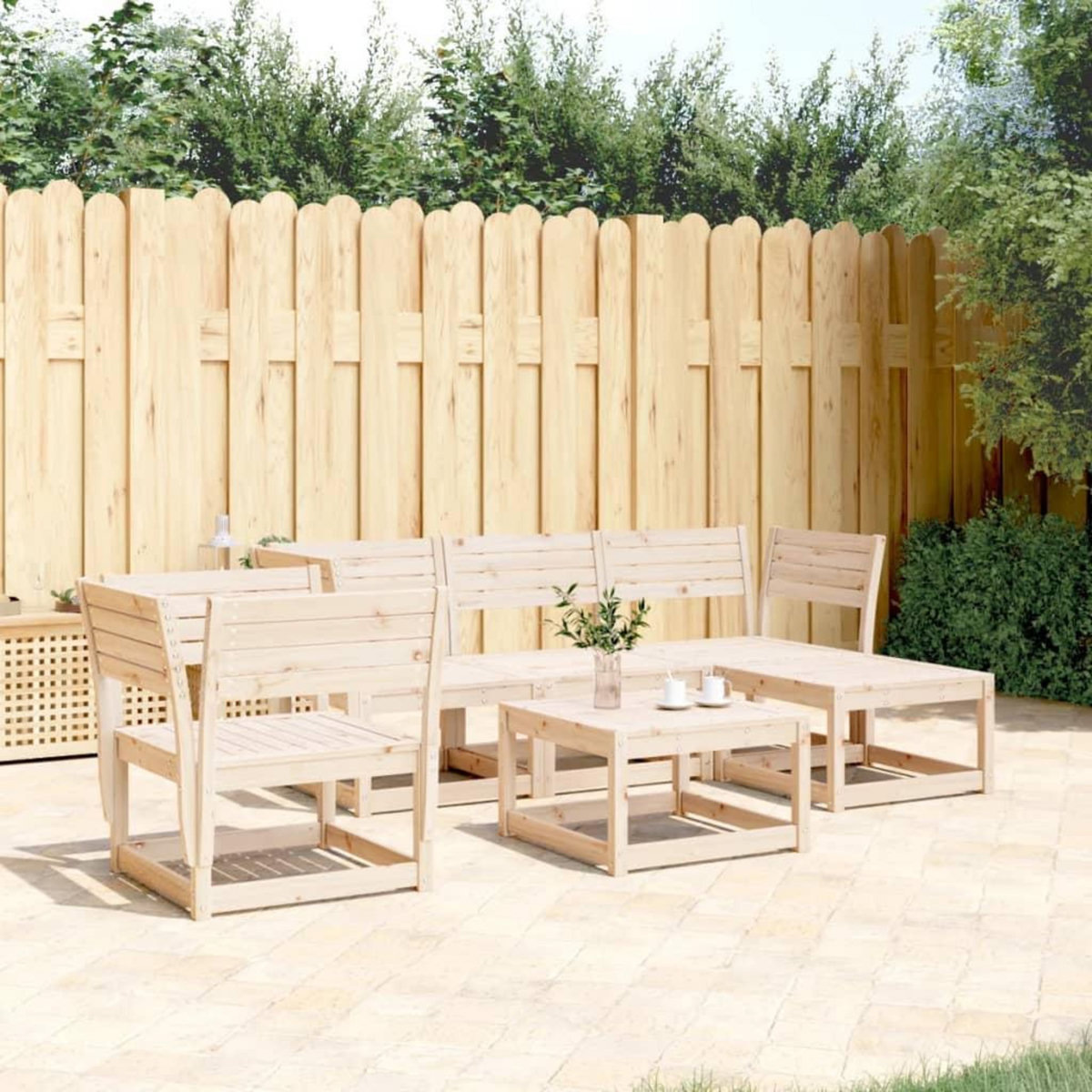 VIDAXL Salon de jardin 5 pcs bois massif de pin