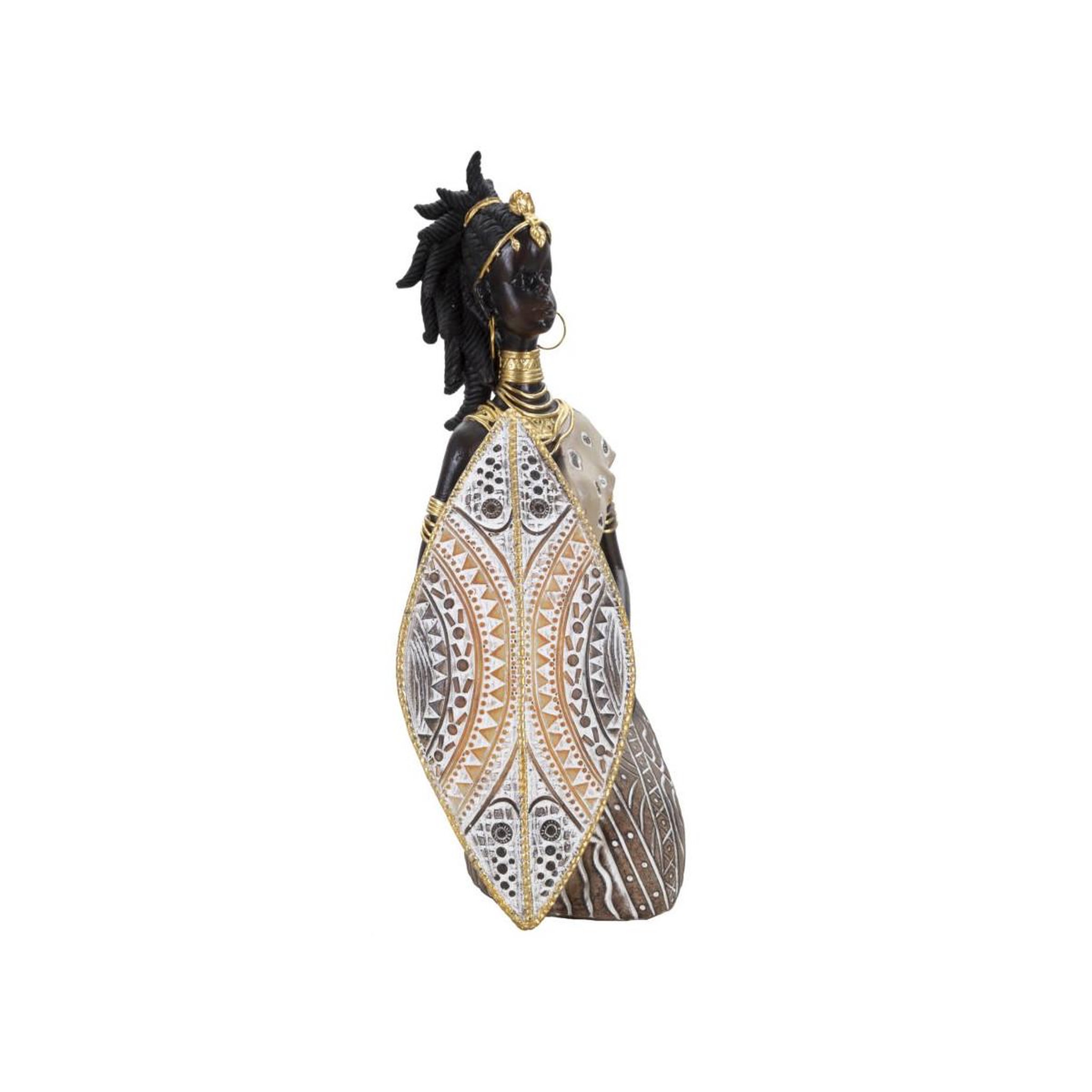 Voir la diapositive 2 : Paris Prix Statuette Déco Femme  Tribal Masai  24cm Multicolore
