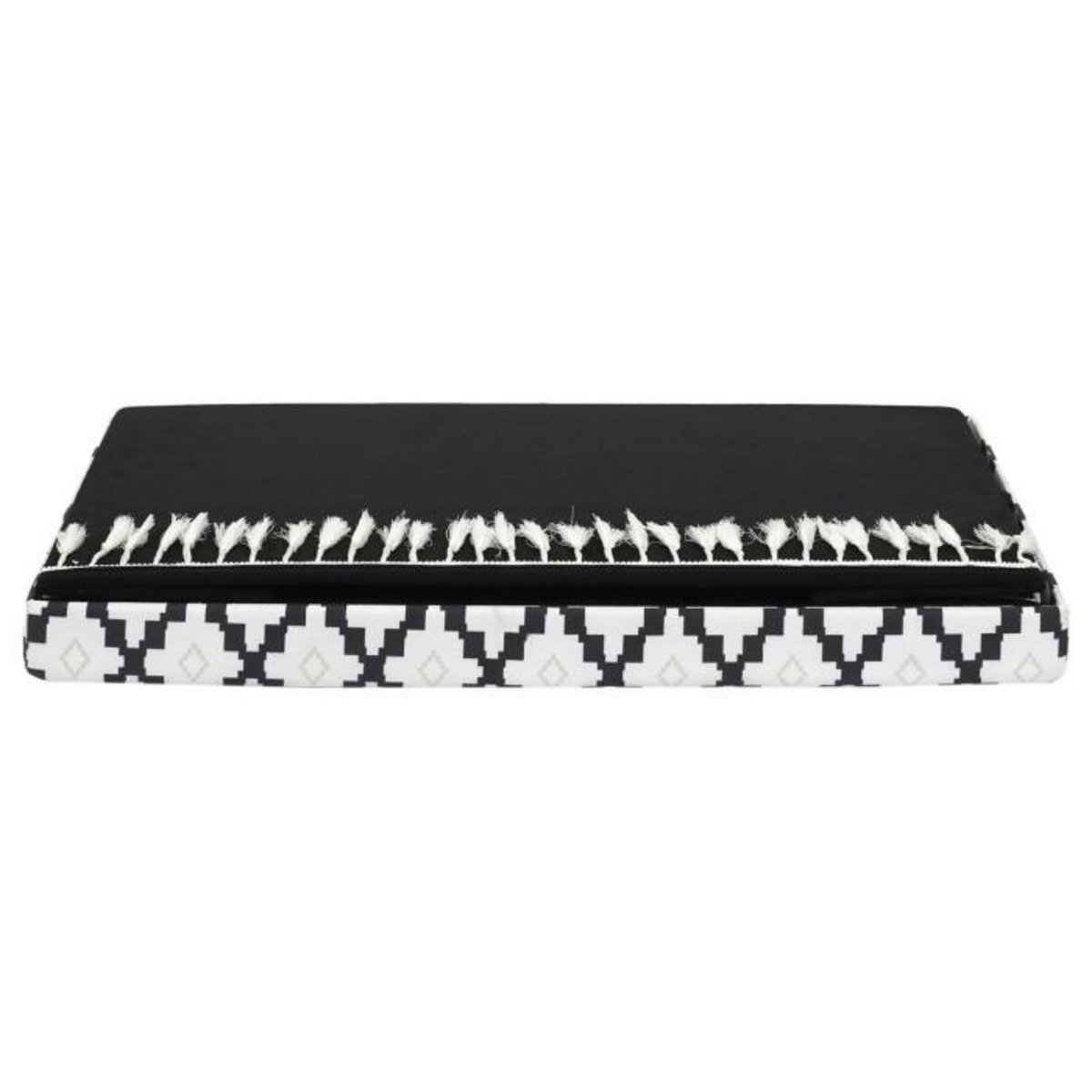 Paris Prix Banc Pliable & Coffre  Mirage  76cm Noir & Blanc