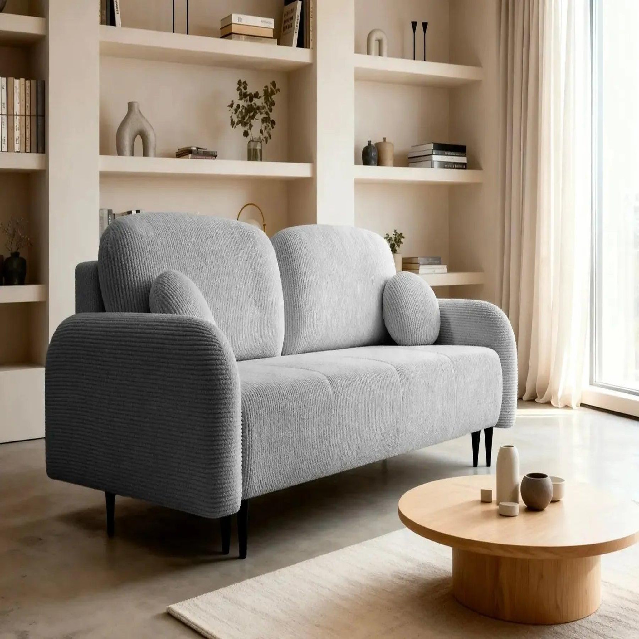 Voir la diapositive 5 : CASANOVA PARIS Roxane - canapé droit convertible tissu bouclette 2 places