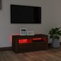 Voir la diapositive 5 : VIDAXL Meuble TV avec lumieres LED Chene marron 90x35x40 cm