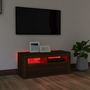 Voir la diapositive 5 : VIDAXL Meuble TV avec lumieres LED Chene marron 90x35x40 cm