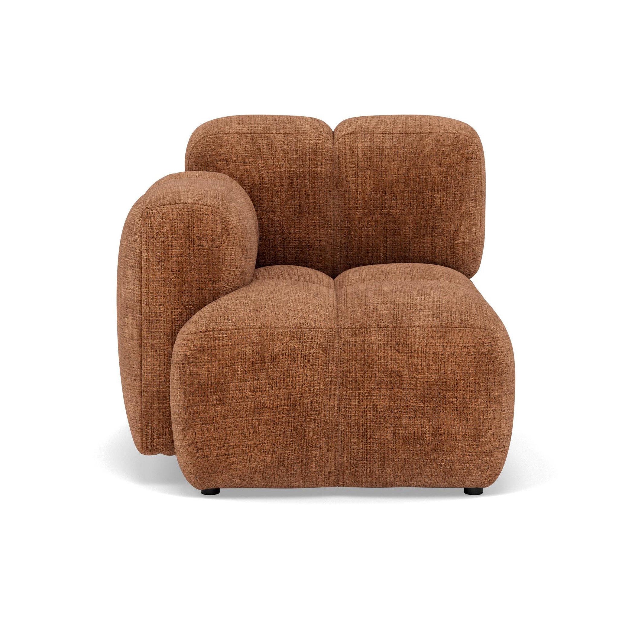Voir la diapositive 1 : LISA DESIGN Grace - module d'assise gauche en velours texturé