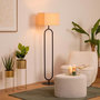 Voir la diapositive 4 : ATMOSPHERA Lampadaire Design en Métal  Alec  154cm Noir