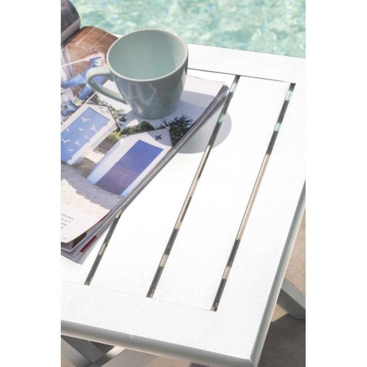 Paris Prix Table d'Appoint de Jardin Pliante  Marius  43cm Blanc