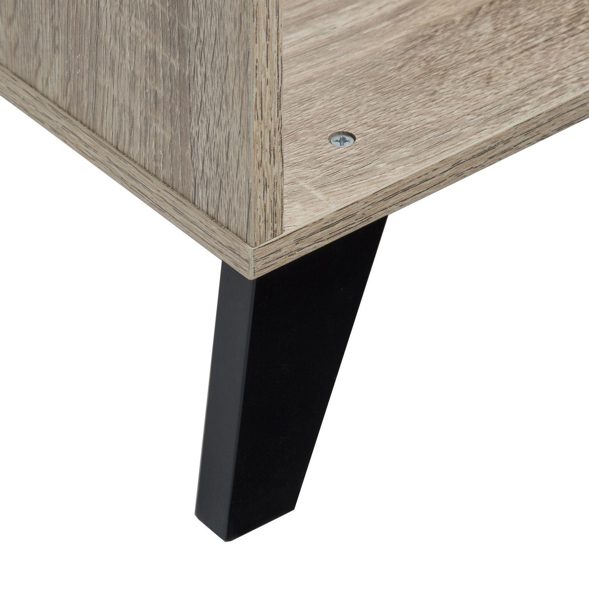 Voir la diapositive 4 : ATMOSPHERA Etagère 4 cases mix sur pied - l. 34,5 cm x h. 146,5 cm - beige