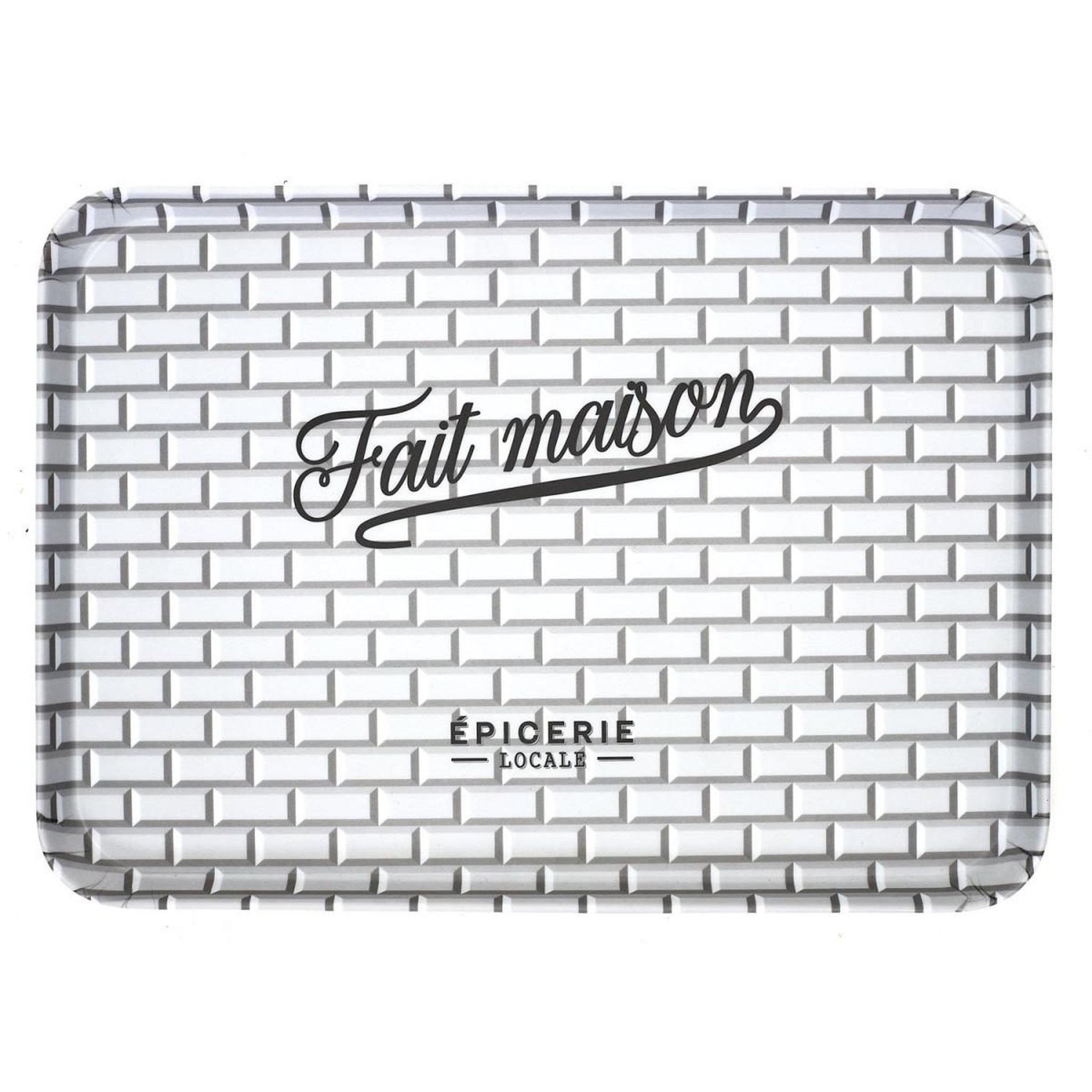 The Home Deco Factory Plateau de service  brooklyn  42cm noir & blanc