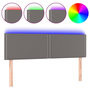 Voir la diapositive 2 : VIDAXL Tete de lit a LED Gris 144x5x78/88 cm Similicuir