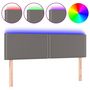 Voir la diapositive 2 : VIDAXL Tete de lit a LED Gris 144x5x78/88 cm Similicuir