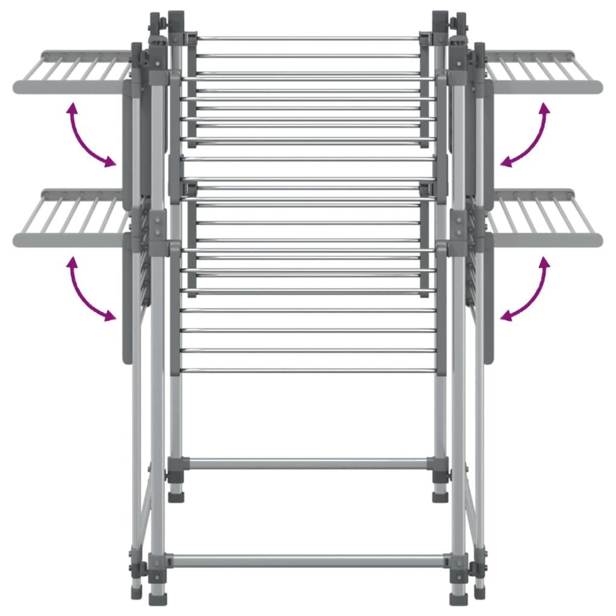 Voir la diapositive 5 : VIDAXL Sechoir a linge 107x107x120 cm aluminium