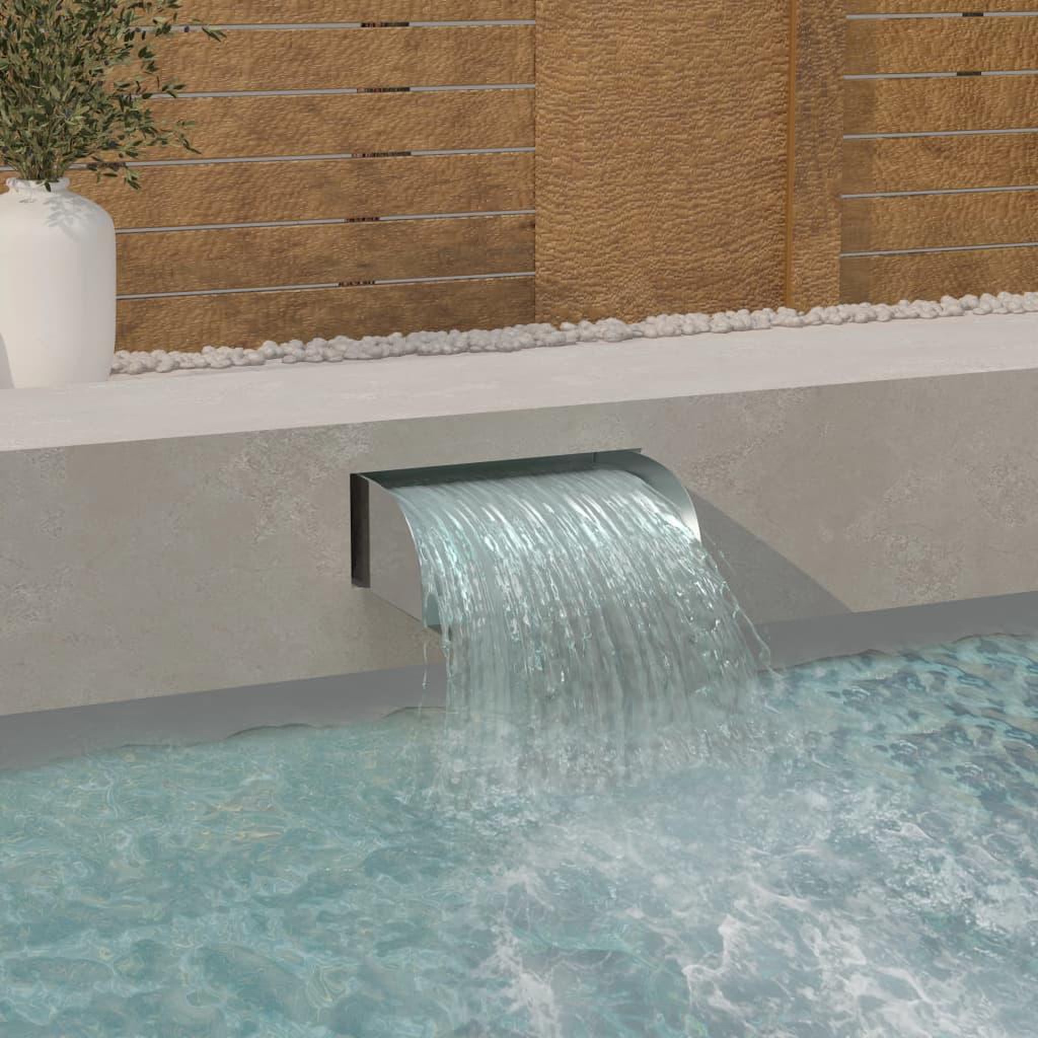 VIDAXL Cascade avec LED 45x34x14 cm Acier inoxydable 304
