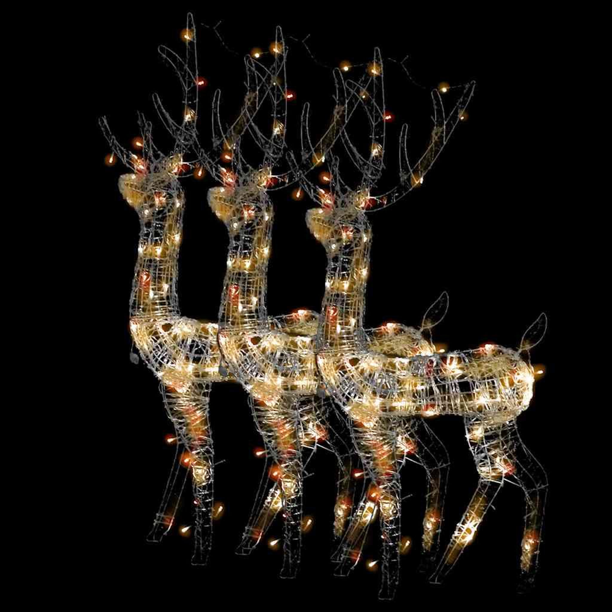 Voir la diapositive 4 : VIDAXL Decorations de noël de renne acrylique 3 pcs 128 cm multicolore