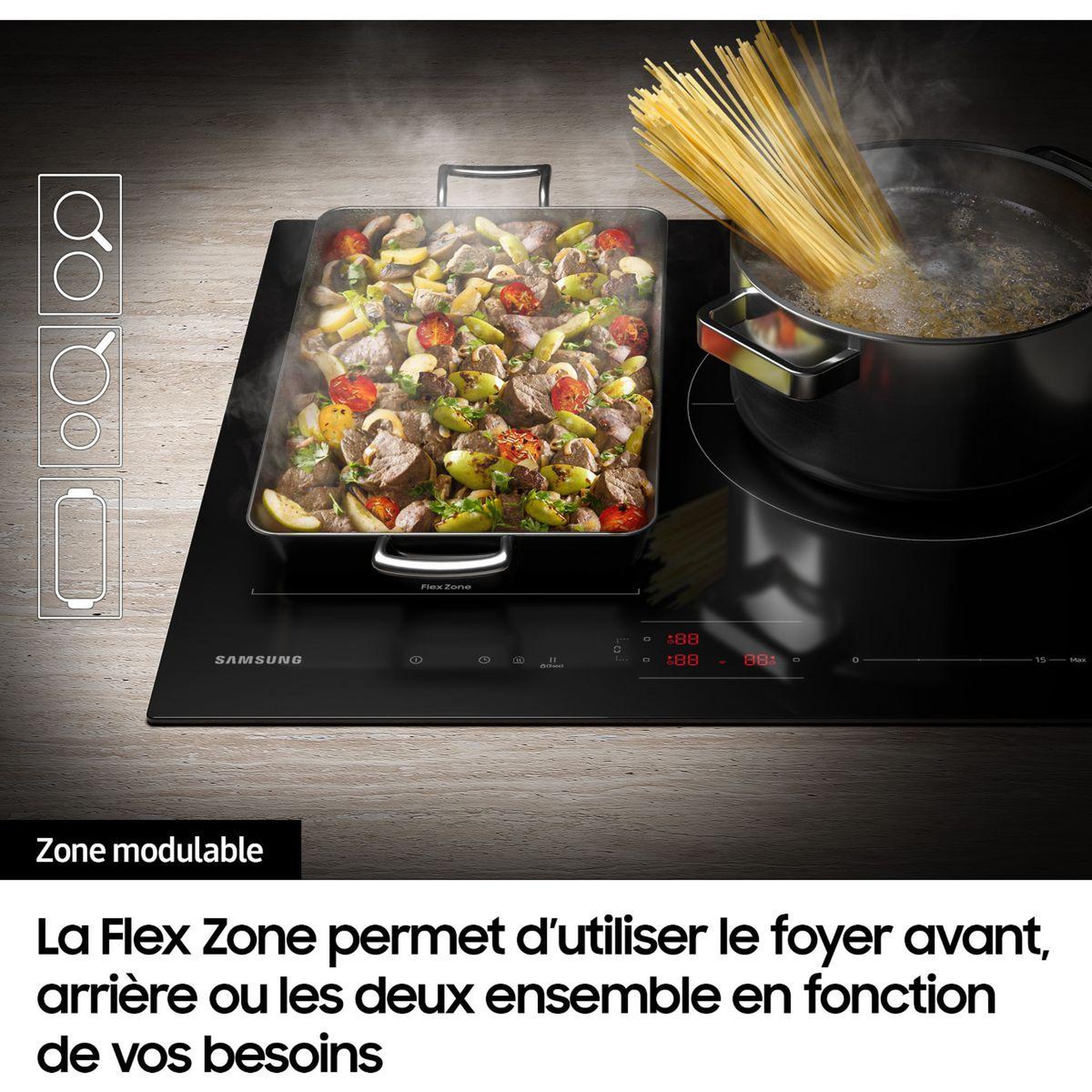 Voir la diapositive 5 : Samsung Plaque induction nz64r3747bk