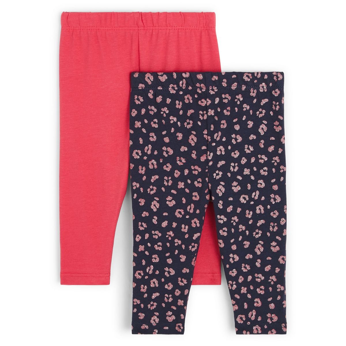 INEXTENSO Lot de 2 leggings léopard bébé fille