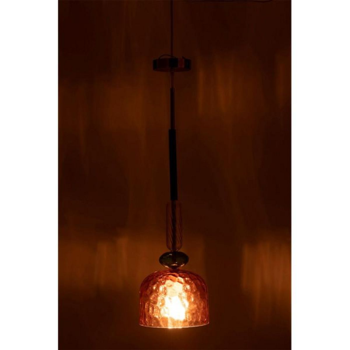Paris Prix Lampe Suspension en Verre  Fiona  160cm Rouge