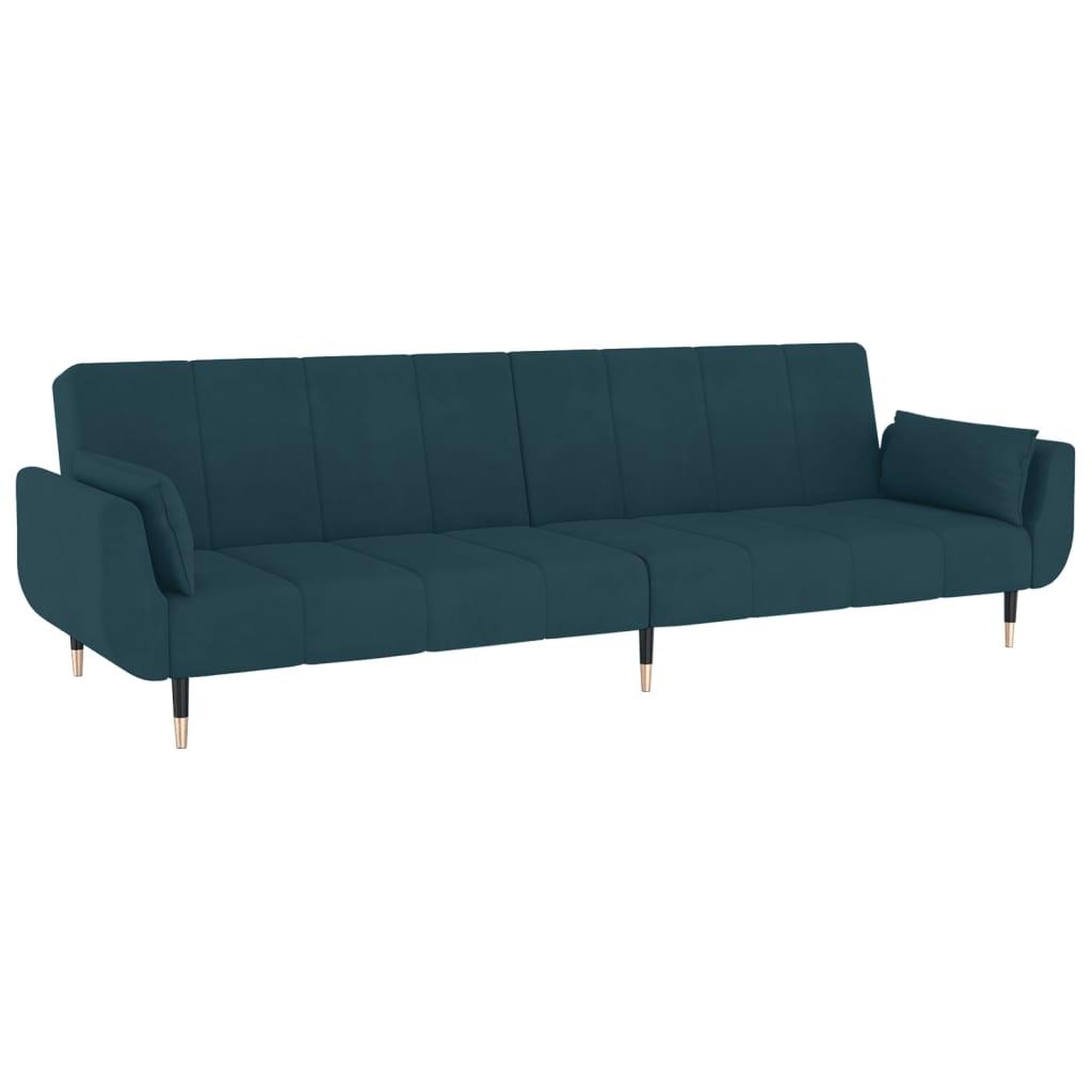 Voir la diapositive 2 : VIDAXL Canape-lit a 2 places avec deux oreillers Bleu Velours