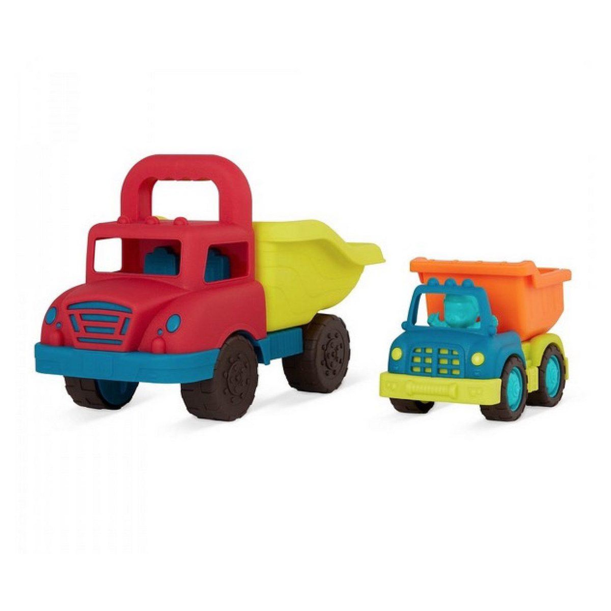 Voir la diapositive 2 : mybtoys Set de 2 camions benne - grand et petit