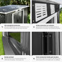 Voir la diapositive 5 : tectake Abri de jardin métal 2,7 m² toiture monopente en acier gris/blanc