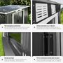 Voir la diapositive 5 : tectake Abri de jardin métal 2,7 m² toiture monopente en acier gris/blanc