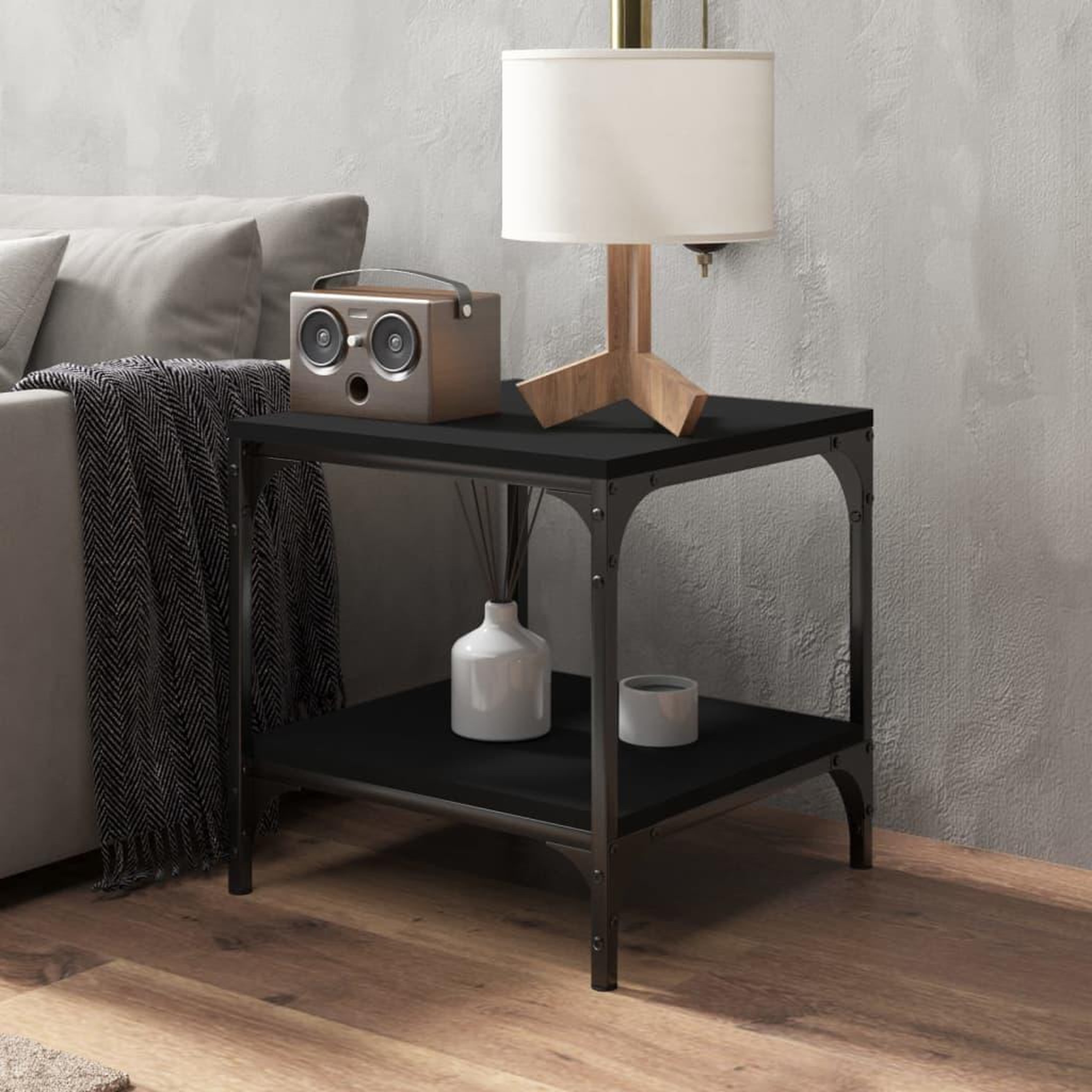 Voir la diapositive 4 : VIDAXL Tables d'appoint 2 pcs Noir 40x40x40 cm Bois d'ingenierie