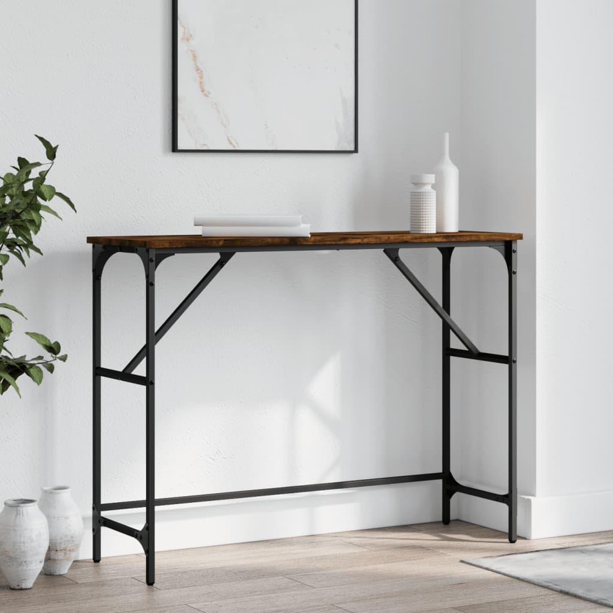 VIDAXL Table console chene fume 100x32x75 cm bois d'ingenierie