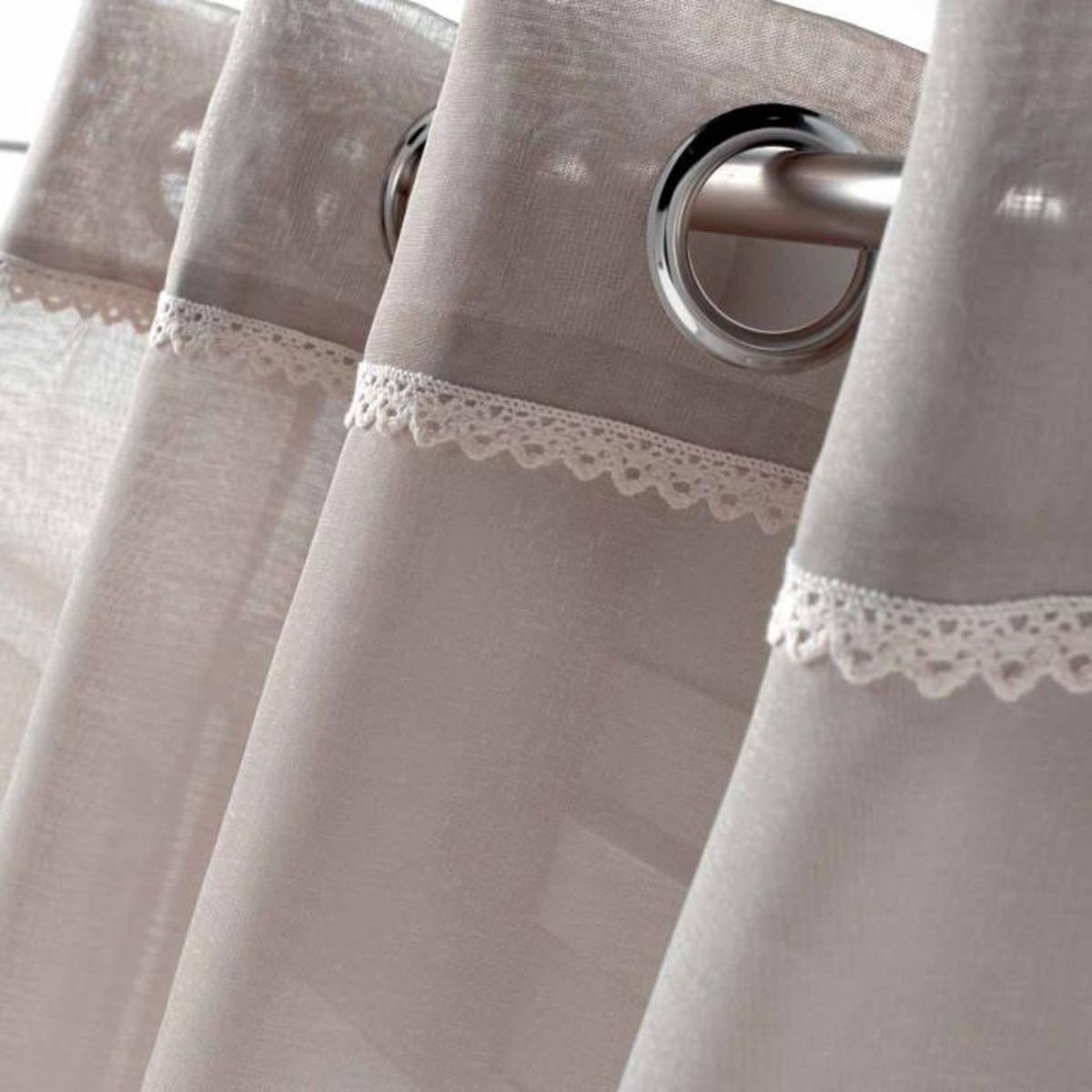 Paris Prix Rideau Voilage à Œillets  Camilla  140x280cm Lin