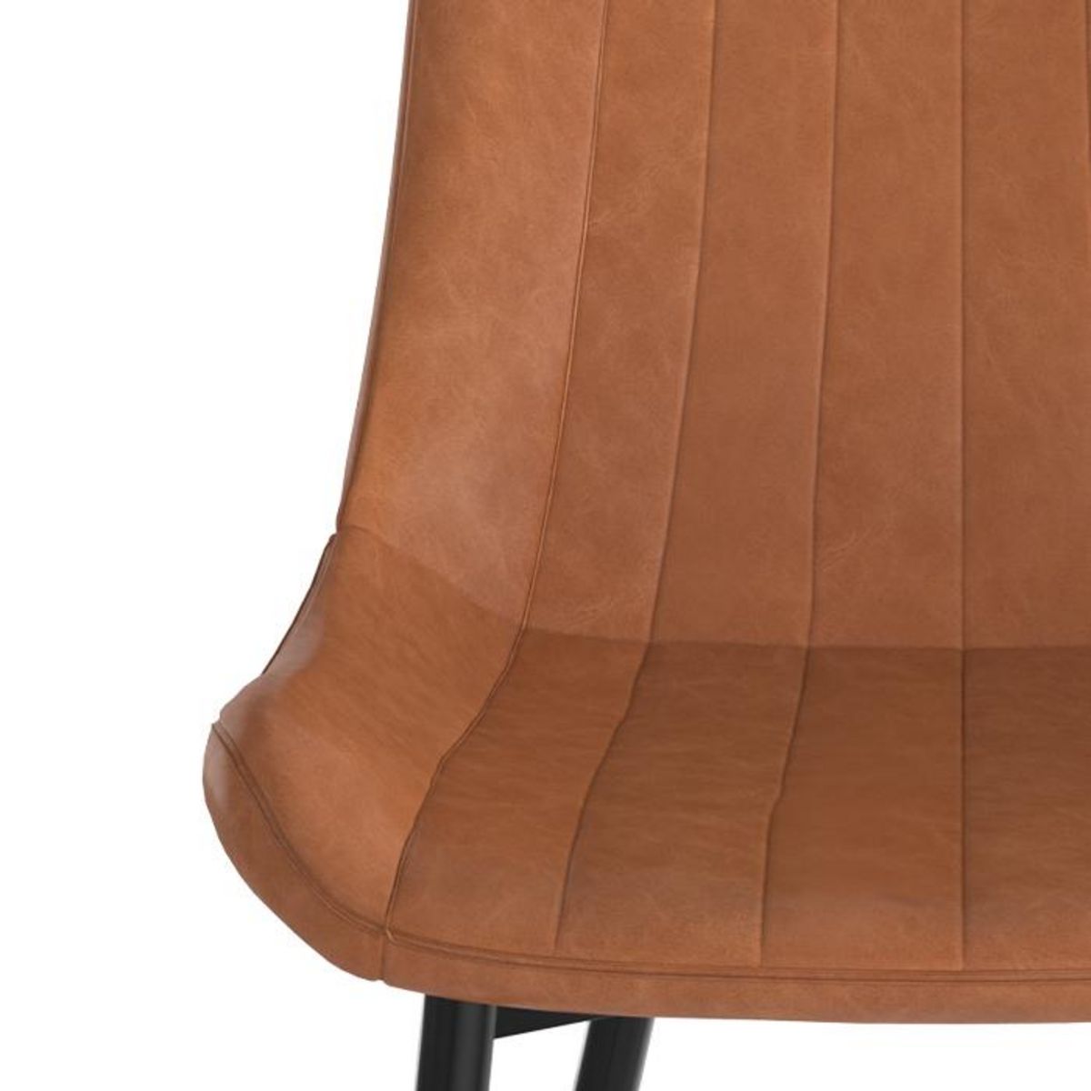 Rendez vous déco Lot de 2 chaises en cuir synthétique taupe et métal noir - Killi