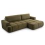 Voir la diapositive 2 : BEST MOBILIER Leonie - canapé d'angle droit 4 places convertible avec coffre en velours texturé