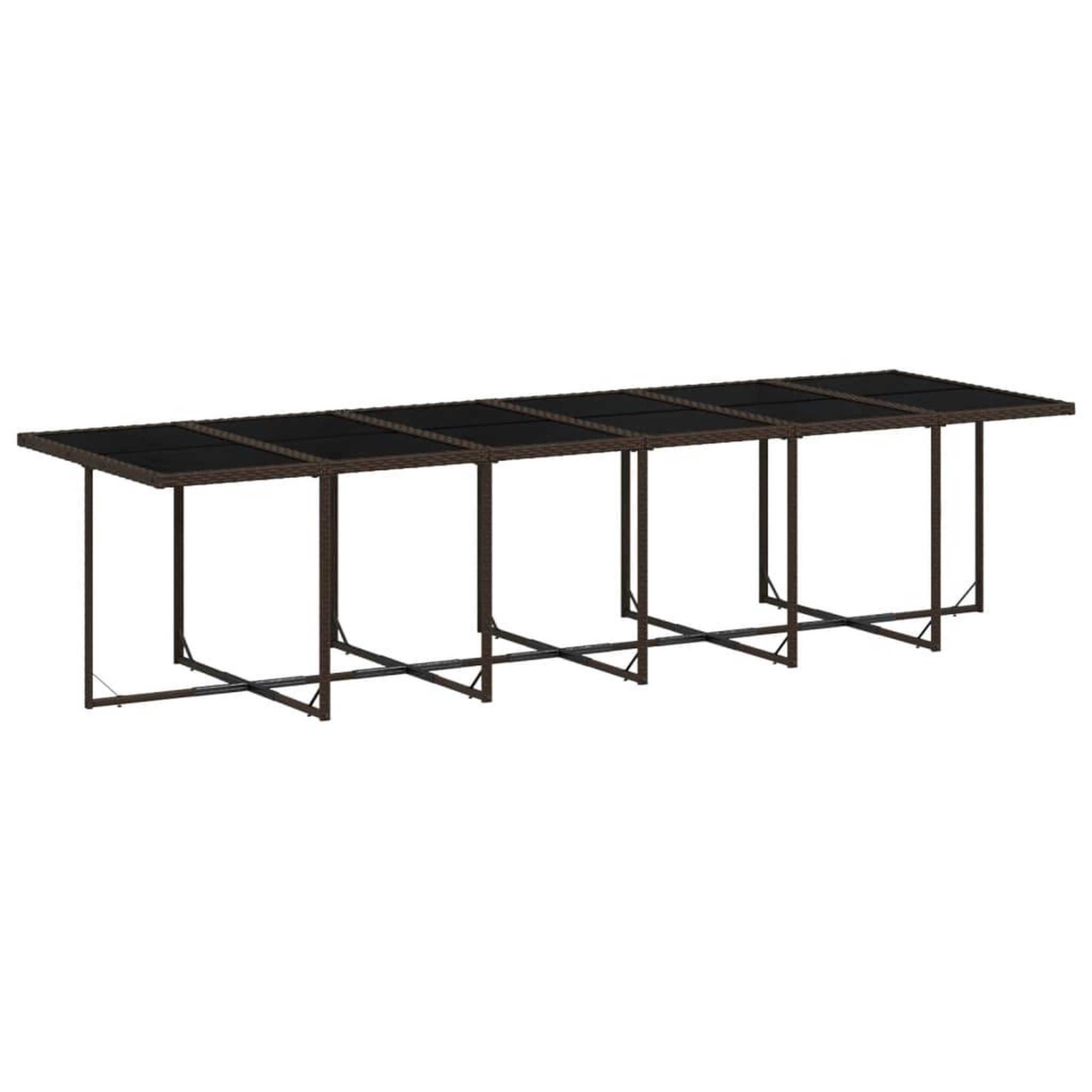 Voir la diapositive 4 : VIDAXL Ensemble a manger de jardin et coussins 17 pcs marron rotin