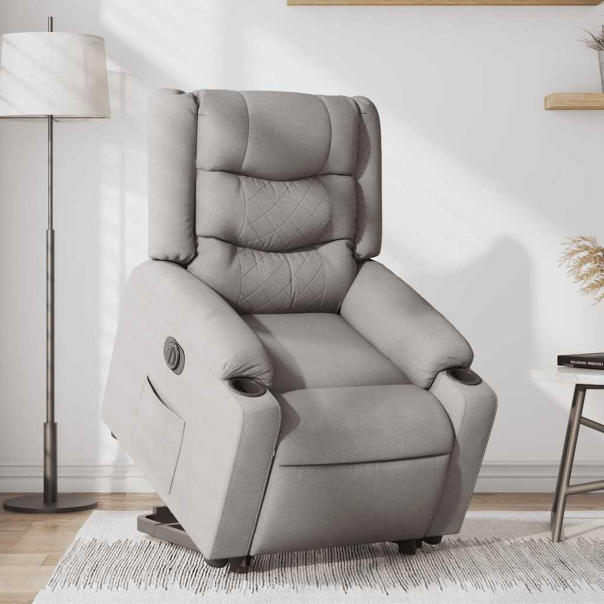 VIDAXL Fauteuil inclinable electrique gris nuage tissu