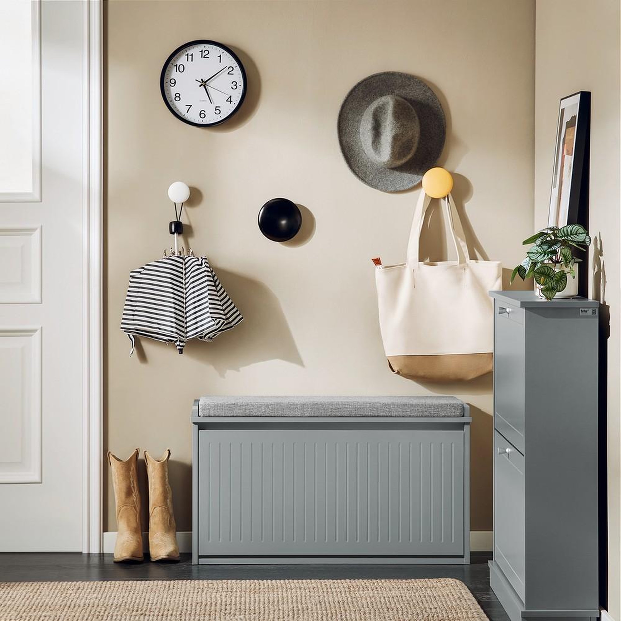 Voir la diapositive 2 : SOBUY SoBuy - Banc de rangement à chaussures avec une porte - Moderne - FSR98-L