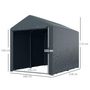 Voir la diapositive 3 : OUTSUNNY Abri de jardin tente de stockage portable abri de vélo garage pour extérieur avec cadre en acier galvanisé et grande porte, 1,6 x 2,2 m gris foncé