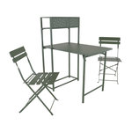 Proloisirs Set table avec 2 chaises pliantes Balcon en acier - vert