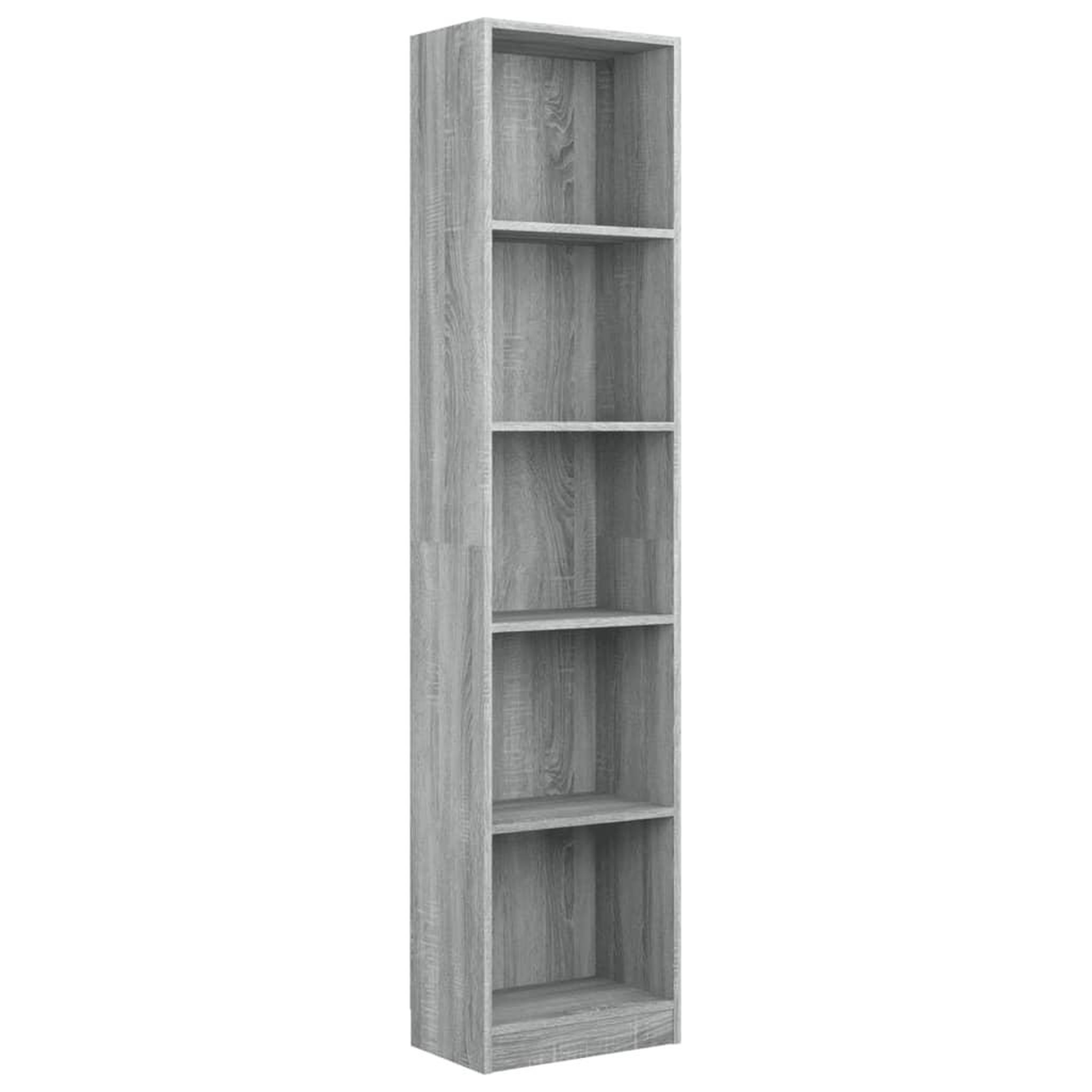 Voir la diapositive 2 : VIDAXL Bibliotheque 5 niveaux Sonoma gris 40x24x175 cm