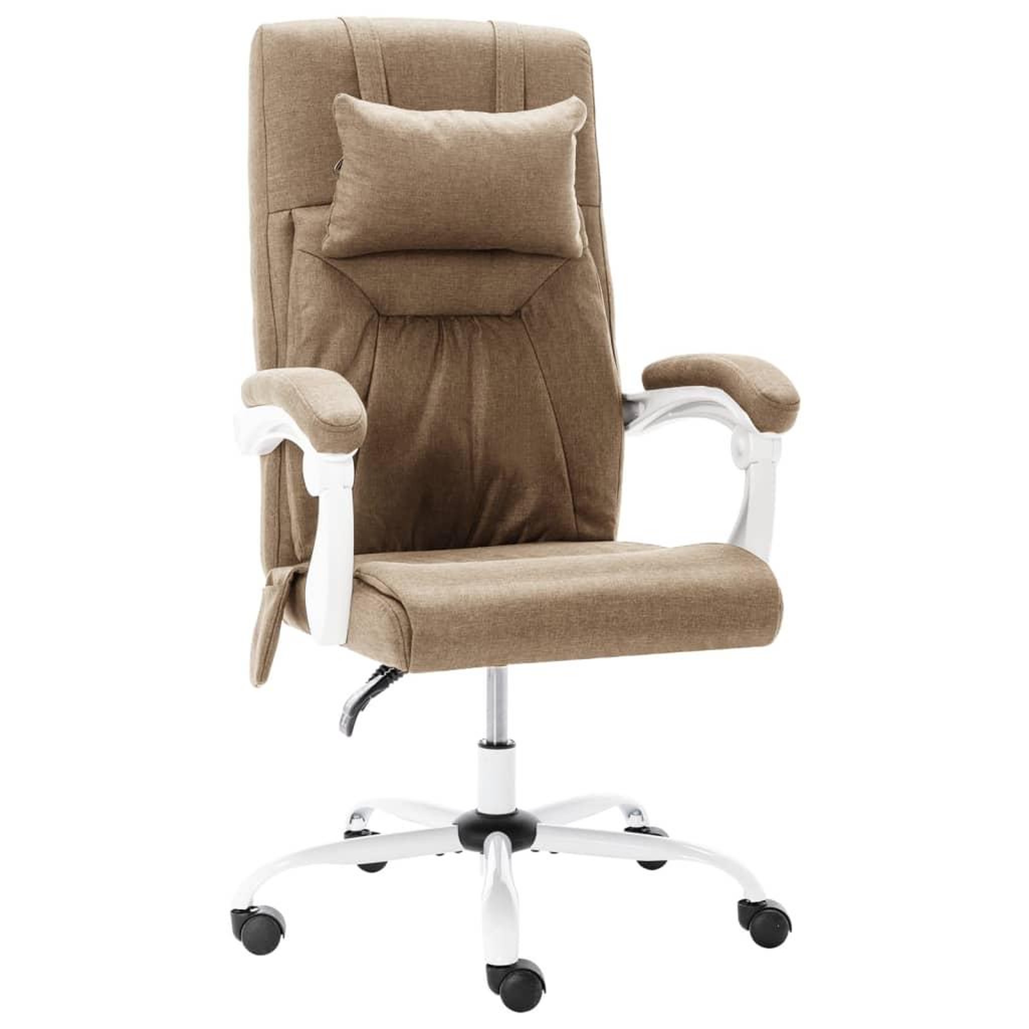 Voir la diapositive 1 : VIDAXL Chaise de bureau de massage Taupe Tissu