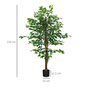 Voir la diapositive 3 : HOMCOM Arbre artificiel plante artificiel ficus hauteur 1,5 m tronc branches liane lichen feuilles grand réalisme pot inclus