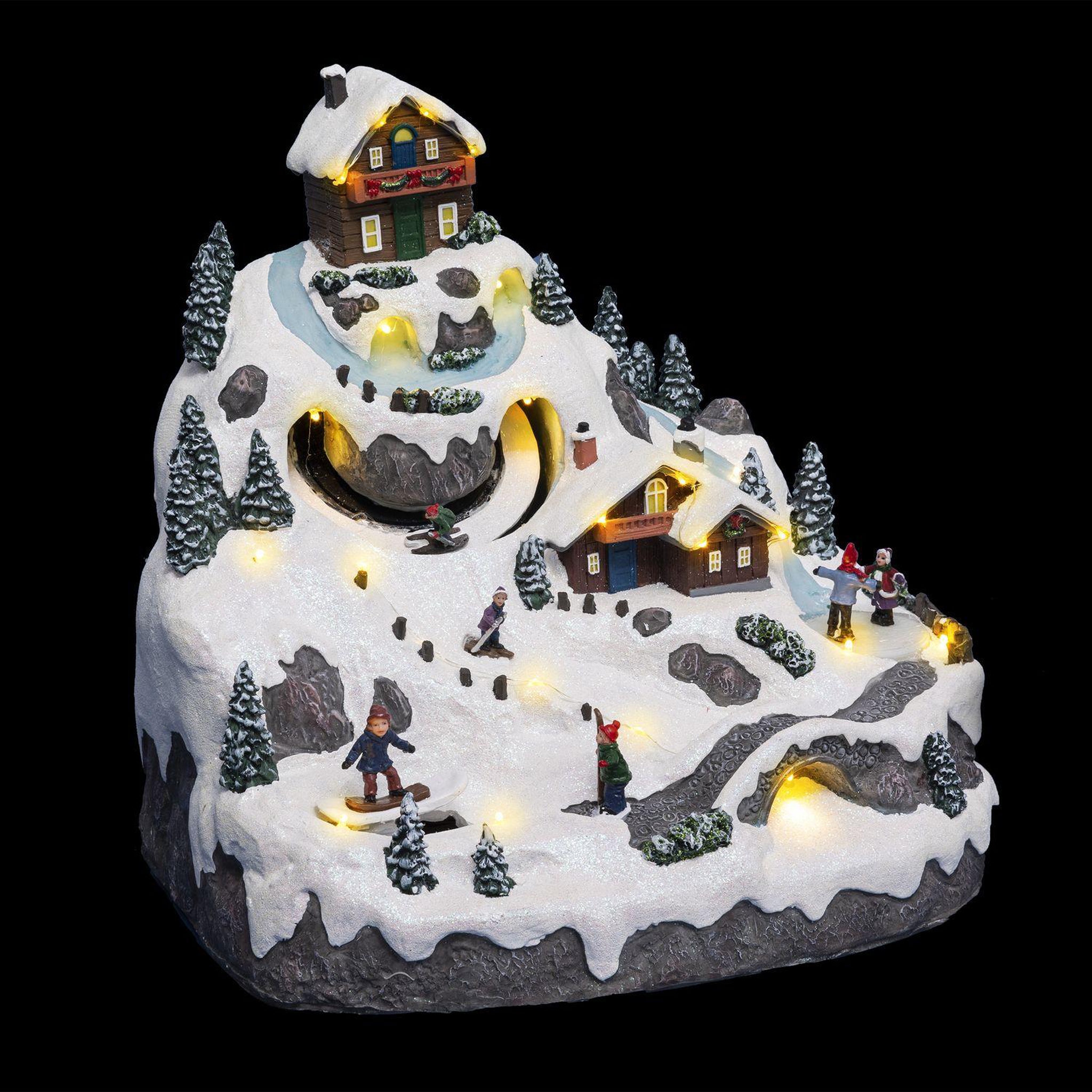 Voir la diapositive 2 : FEERIC LIGHT & CHRISTMAS Village de noël animé lumineux et musical - blanc