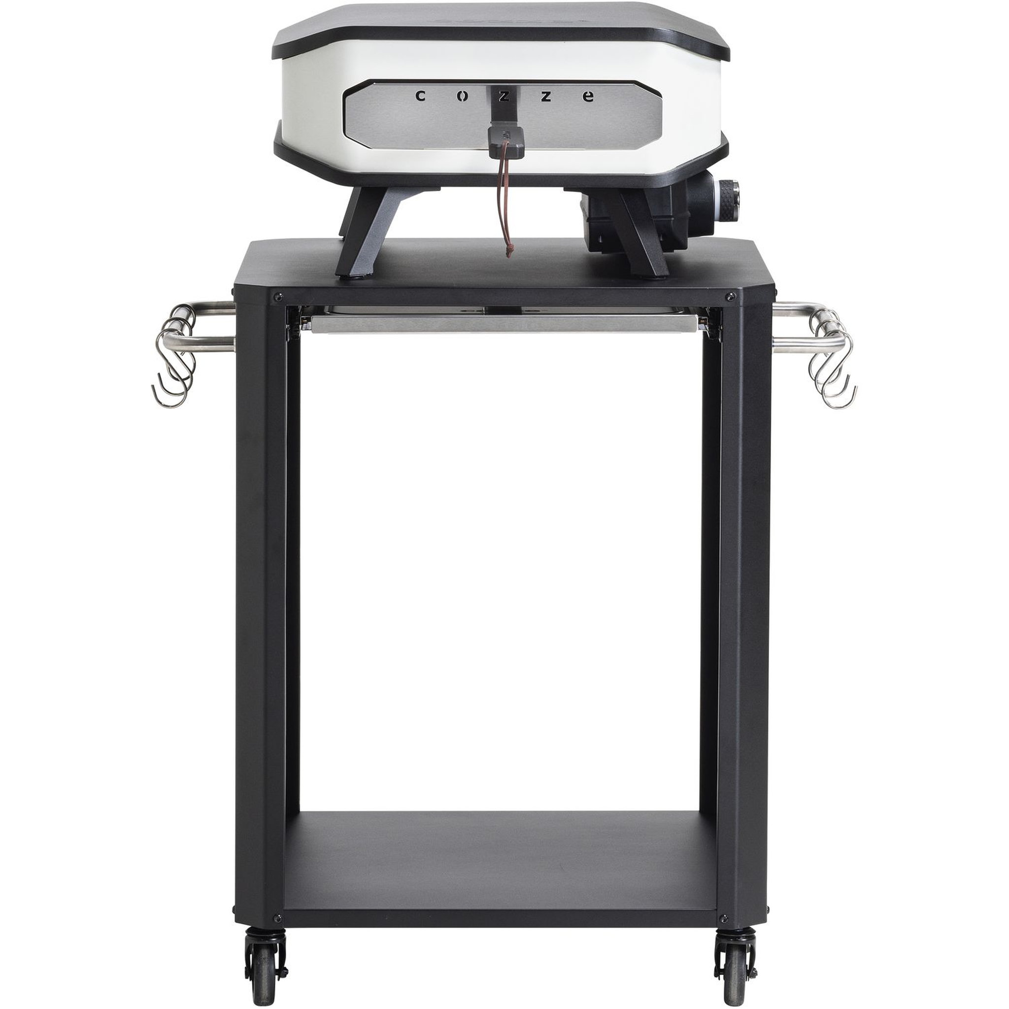 Voir la diapositive 4 : COZZE Table d'extérieur pour four à pizza - Planche à découper en acier inoxydable - Noir