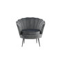 Voir la diapositive 2 : Paris Prix Fauteuil Coquillage en Velours  Calais  83cm Gris Foncé