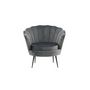 Voir la diapositive 2 : Paris Prix Fauteuil Coquillage en Velours  Calais  83cm Gris Foncé