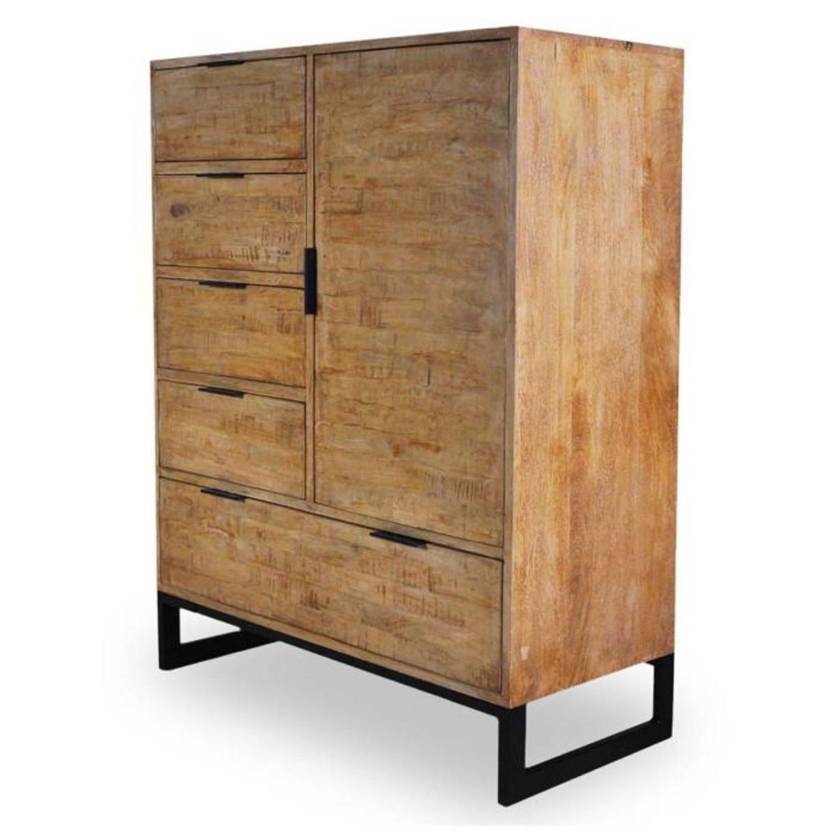 Paris Prix Buffet 4 Tiroirs & 1 Porte  Bolta  112cm Naturel