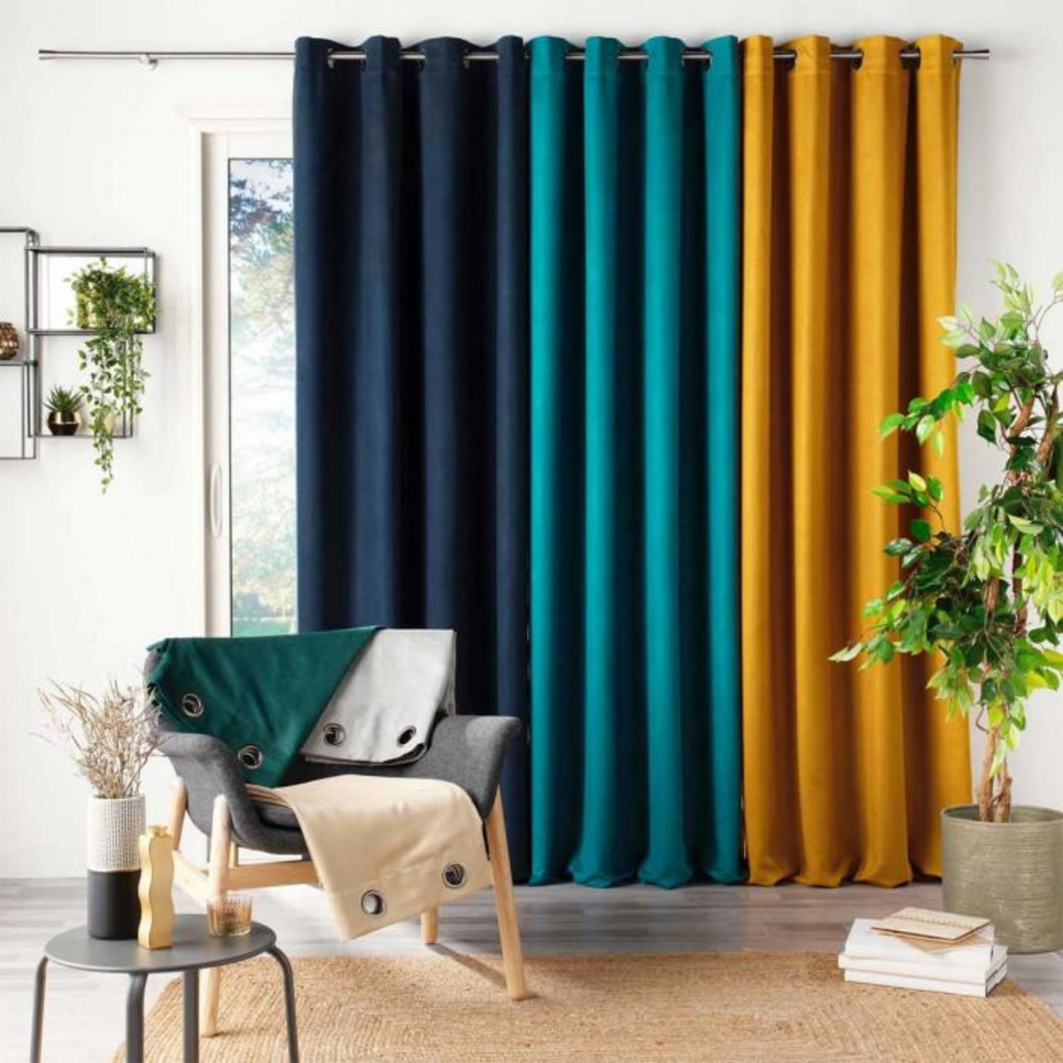 Paris Prix Rideau à Œillets  Sultane  140x240cm Émeraude