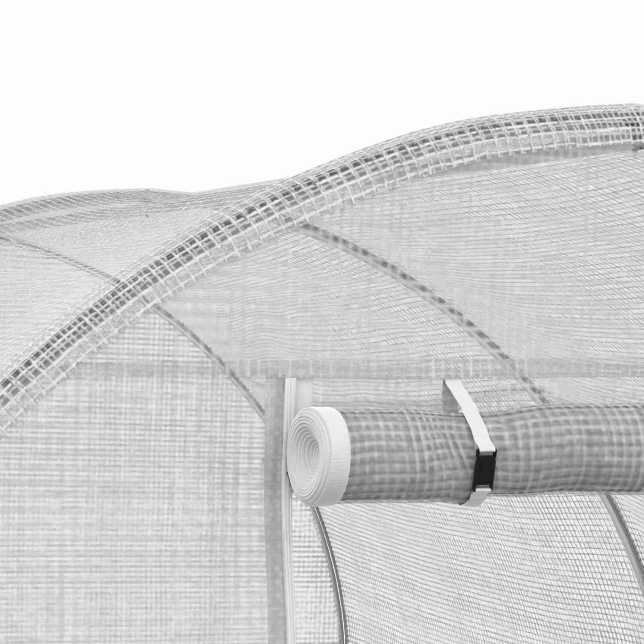 Voir la diapositive 6 : ID MARKET Bâche de rechange pour serre de jardin tunnel 6m² 3 x 2 x 2 m anti-uv avec porte et fenêtres roma blanche