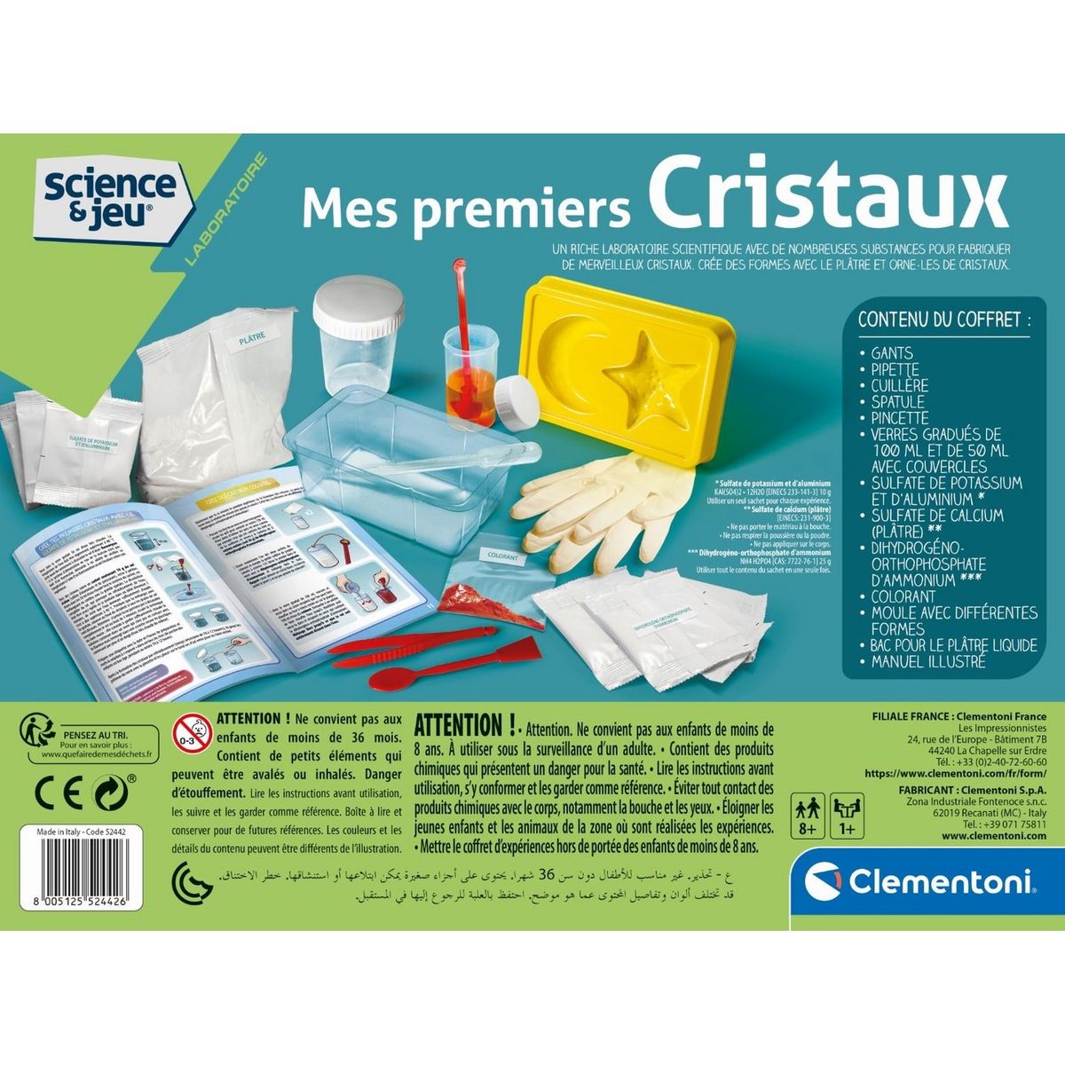 CLEMENTONI Un coffret scientifique - Mes premiers cristaux