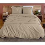 Home collection Parure de couette tuftées en coton lavé - akoe. Coloris disponibles : Beige