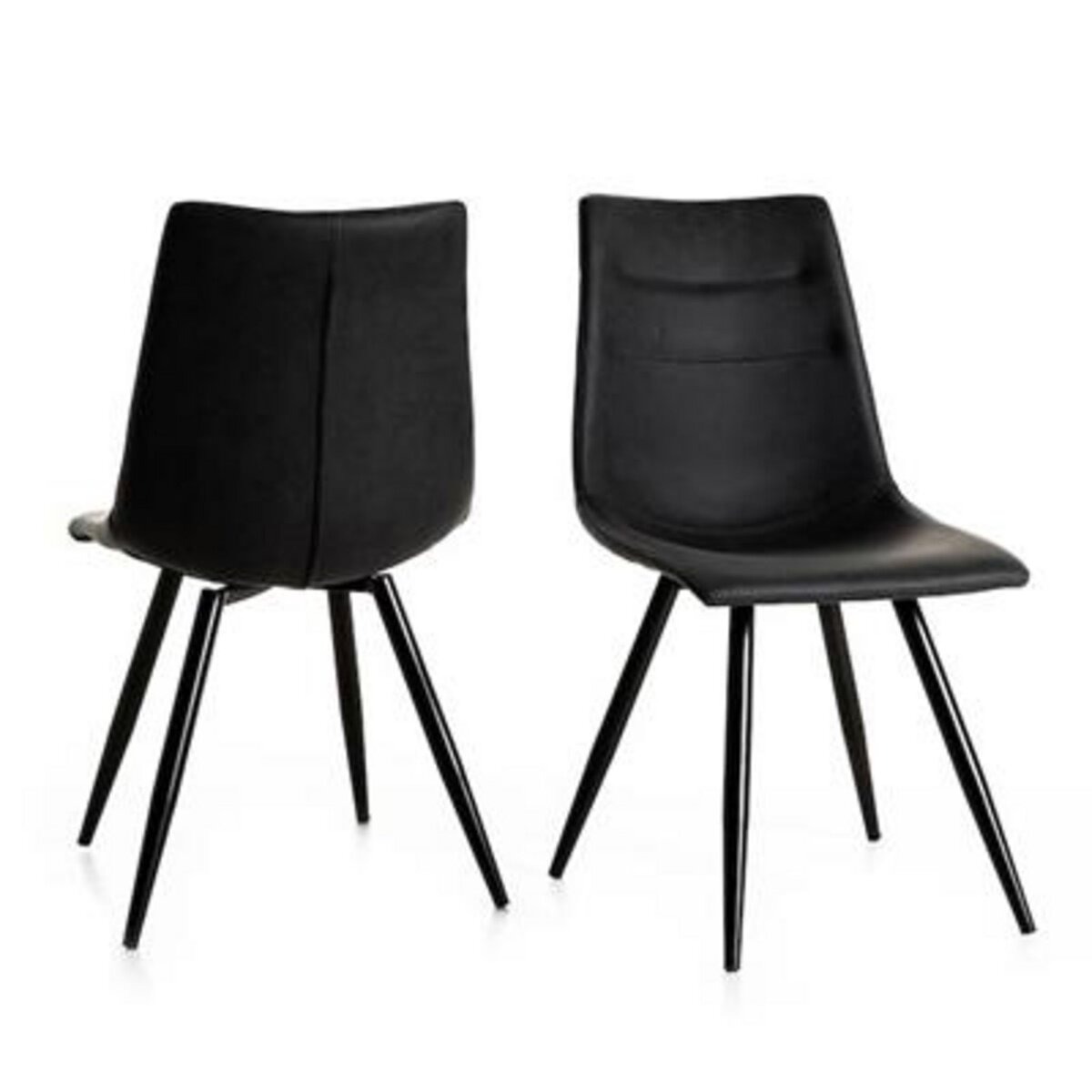 NOUVOMEUBLE Chaise noire design NELLIE (lot de 4)