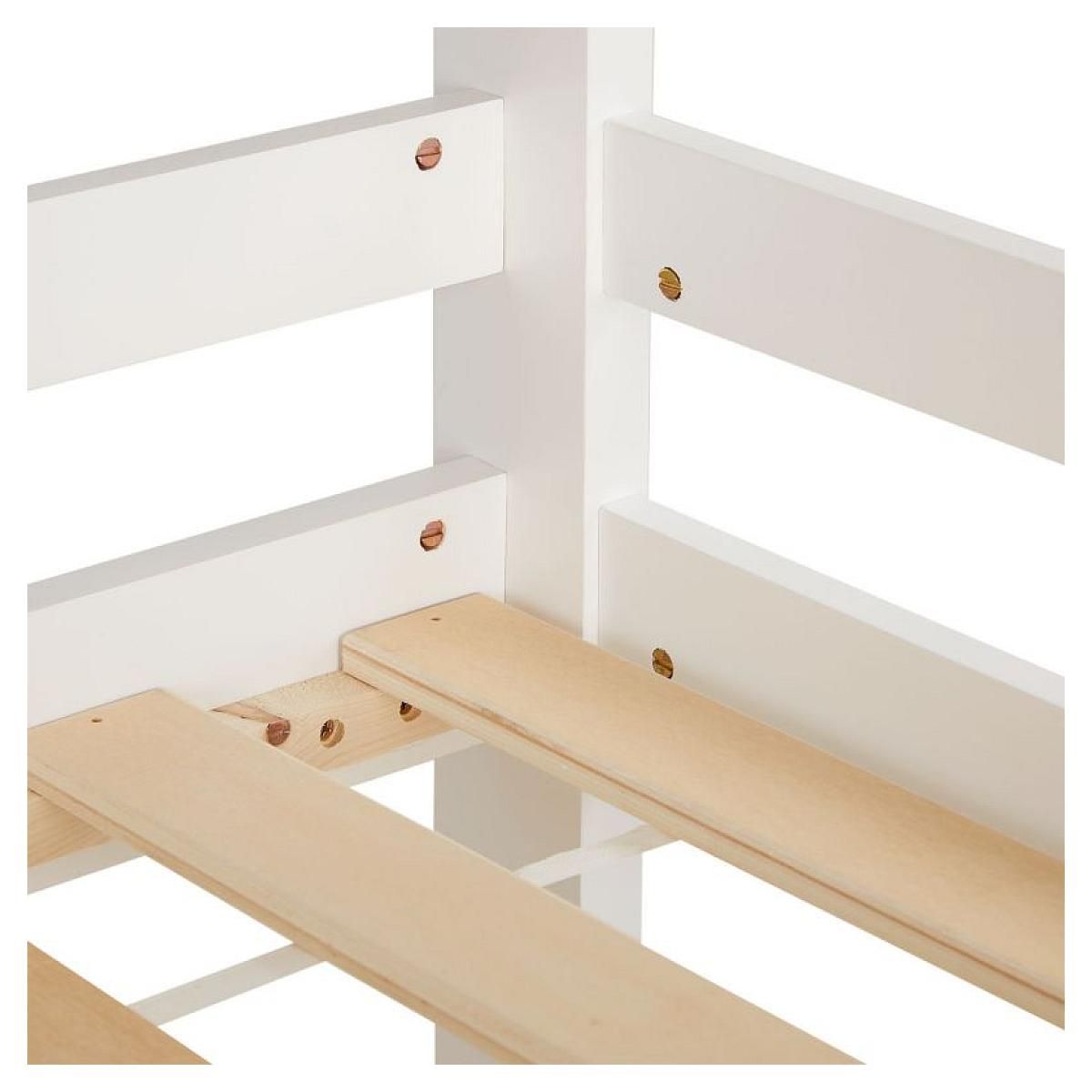 HomeStyle4U Lit Superposé 90x200 Blanc 3 Places