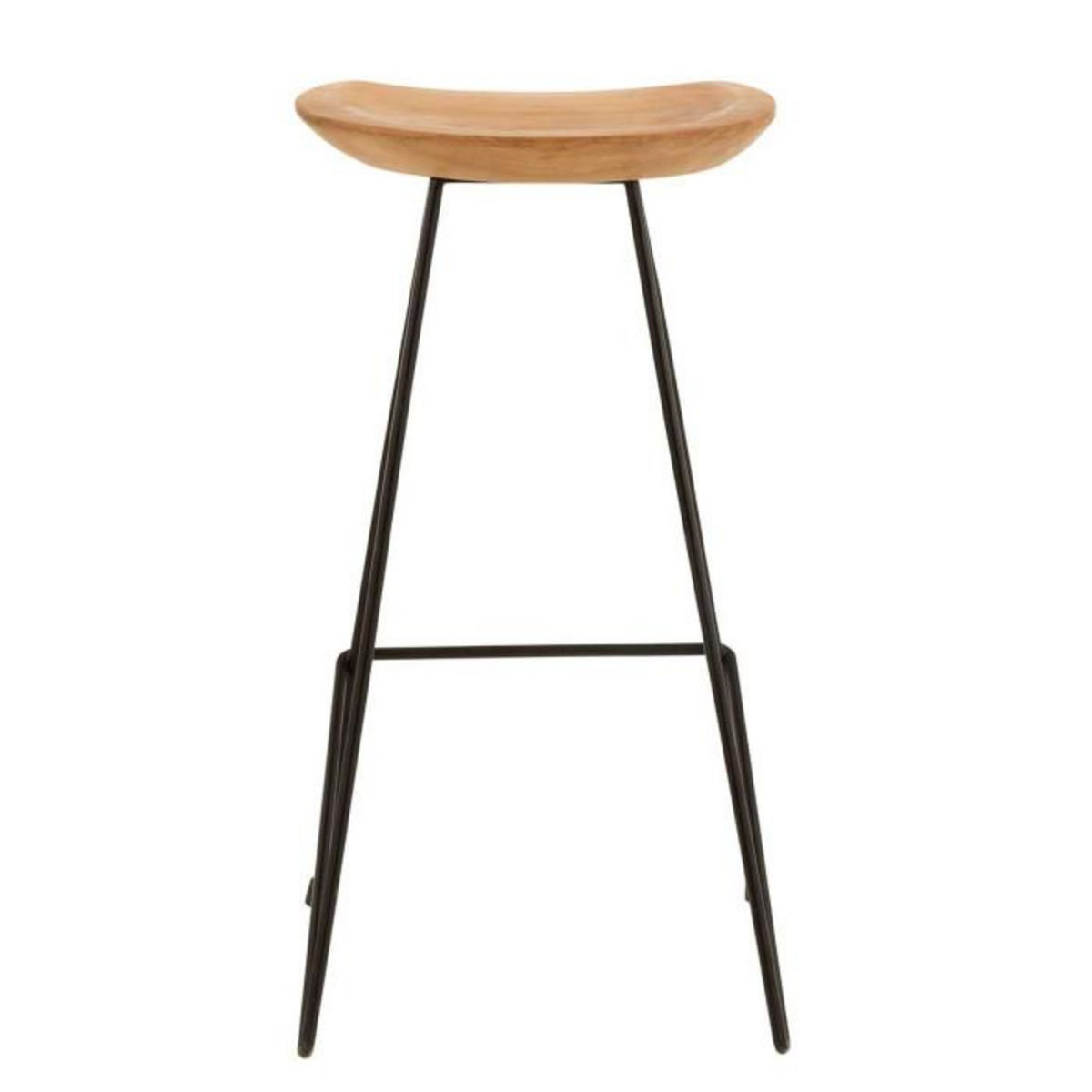 Paris Prix Chaise de Bar en Teck  Scanda  77cm Naturel & Noir