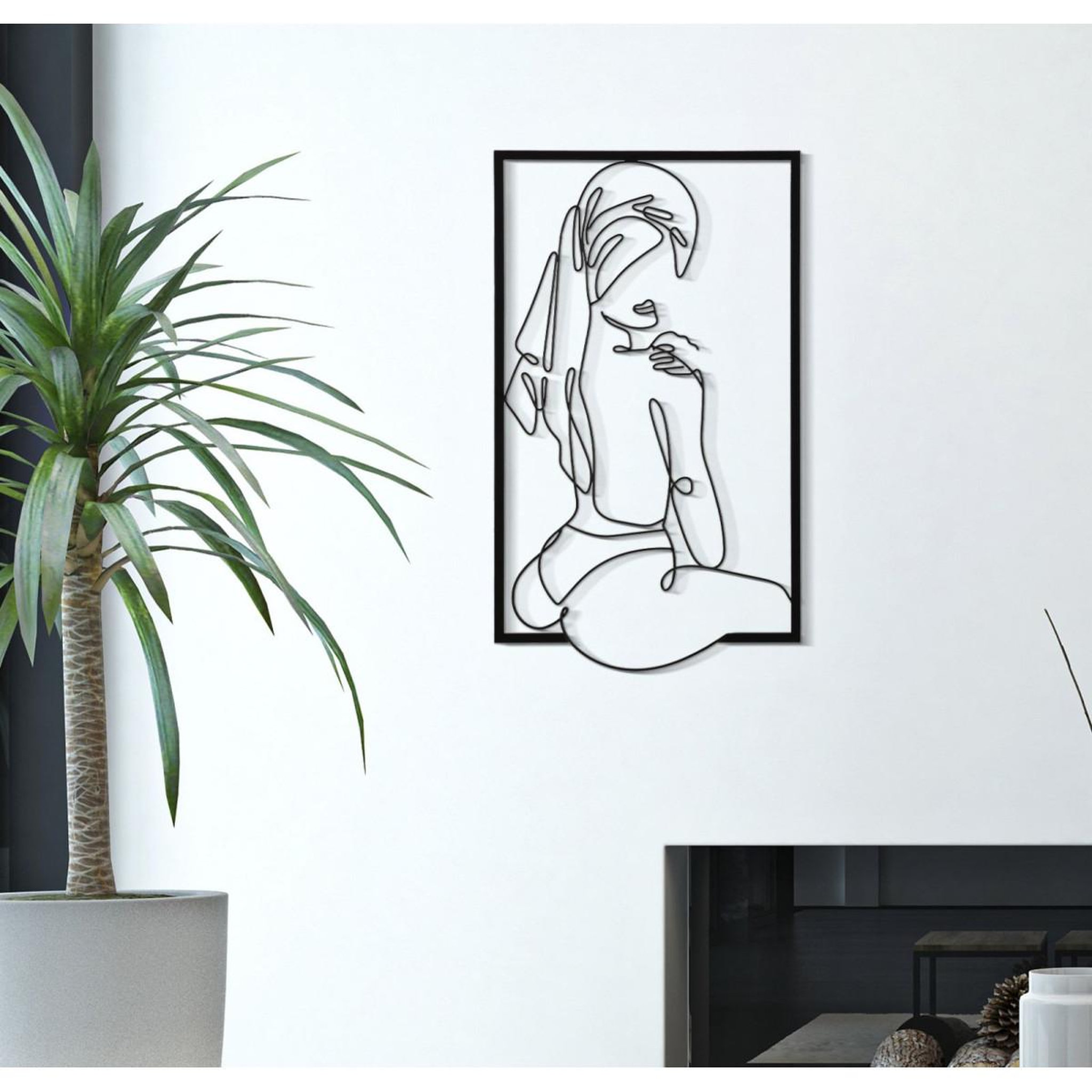 Voir la diapositive 5 : Paris Prix Décoration murale encadrée en métal  muro towel  70cm noir